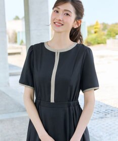 Tiaclasse L 配色フレアワンピース