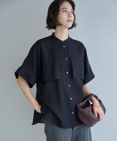 UNFILO シアーサテン ヨークブラウス