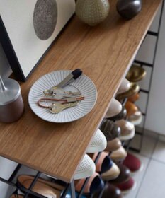 tower 天板付きシューズラック タワー 6段 ブラック