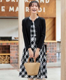 Tiaclasse 【小倉優子さん着用・洗える・接触冷感・汗ジミ防止】“サマさまカットソー”フレームボタンカーディガン