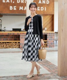 Tiaclasse 【小倉優子さん着用・洗える・接触冷感・汗ジミ防止】“サマさまカットソー”フレームボタンカーディガン