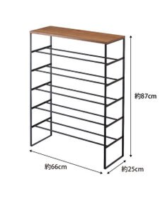 tower 天板付きシューズラック タワー 6段 ブラック