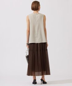 ICB 【接触冷感・UVケア・速乾・洗える】 FluidBackSatin ノースリーブブラウス