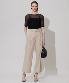 ICB 【接触冷感・UVカット・洗える】 T/Rドライリネン ワイドストレートパンツ