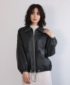 Green Parks ・ＥＬＥＮＣＡＲＥ　ＤＵＥ　フェイクレザーブルゾン