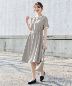 Tiaclasse L 配色フレアワンピース