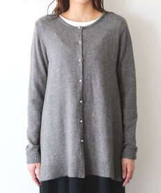 Tiaclasse 【洗える】ラウンドネックミドル丈ニットカーディガン