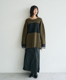 YECCA VECCA 袖レイヤードソフトニット