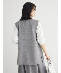 Green Parks きれいシルエット千鳥柄ジレ