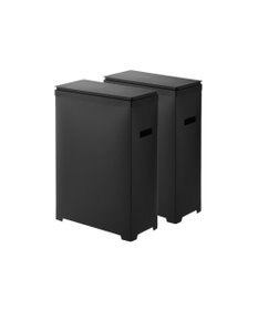 tower スリム蓋付きゴミ箱 タワー 横開きタイプ 2個組 ブラック