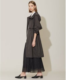 ICB 【撥水加工】 メモリーストレッチタフタ フーデットコート