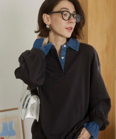 WEGO 【ANGIE VINTAGE】デニム襟スウェット