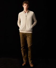 JOSEPH ABBOUD 【イタリア糸使用/洗える】メリノブレンドモール ジップ ニット ブルゾン