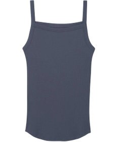une nana cool 綿100%生地使用 リブ編みコットン キャミソール