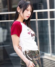 WEGO キーネックサイドレースアップちびT