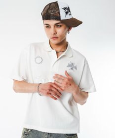 WEGO 【ユニセックス着用ITEM】ブリーチグラフィックポロシャツ（SS）