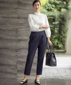 組曲 L 【KUMIKYOKU NAVY】スタンドフリルシャーティング ブラウス