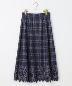 ANY SIS 【洗える】フラワーレースチェックパネル スカート