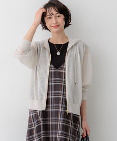 23区 【先行予約】シャイニーシアーニット ジップアップ パーカー