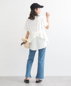 earth music&ecology 異素材バックプリーツチュニック