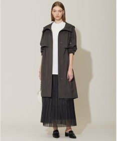 ICB 【撥水加工】 メモリーストレッチタフタ フーデットコート