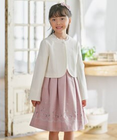 組曲 KIDS 【110-140㎝】 フラワーアーチワンピース＆ボレロジャケットセット