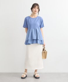 earth music&ecology 異素材バックプリーツチュニック