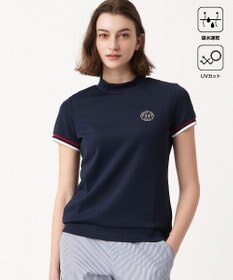23区GOLF 【WOMEN】【吸水速乾・UVケア】袖ライン モックネックシャツ