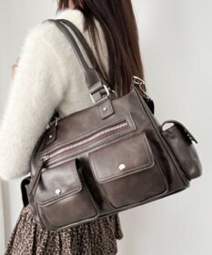 WEGO ポケットデザインボストンショルダー