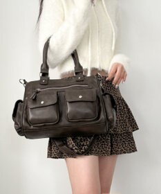 WEGO ポケットデザインボストンショルダー