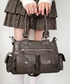 WEGO ポケットデザインボストンショルダー