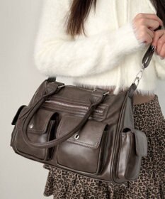 WEGO ポケットデザインボストンショルダー