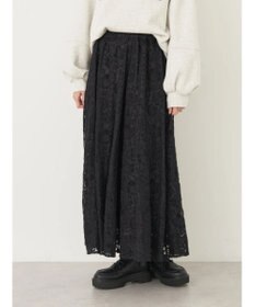 earth music&ecology 起毛レースフレアスカート
