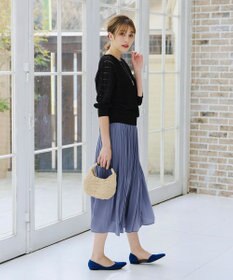 Tiaclasse 【安田美沙子さん着用・洗える】ヴィンテージサテンプリーツスカート