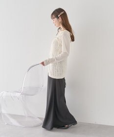 earth music&ecology サテンフリルマーメイドスカート