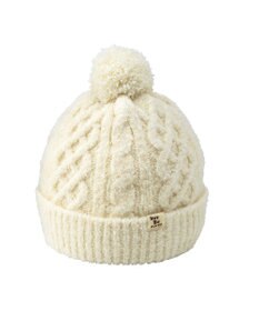 MIKI HOUSE HOT BISCUITS 【42-52cm】 ぼん天付きケーブル編みのニット帽子