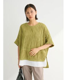 Green Parks カットジャガード裾ドッキングプルオーバー