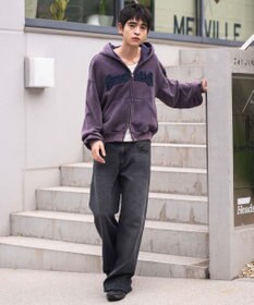 WEGO 【ユニセックス着用ITEM/MLサイズ展開】ショートグラフィックZIPパーカー