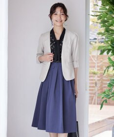 Tiaclasse 【洗える】花柄配色ボウタイブラウス