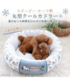 PET PARADISE スヌーピー サーフ柄 丸型 クール カドラーベッド（55cm）