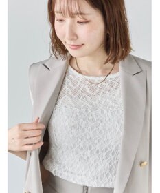 Te chichi パッチワークレース5分袖トップス