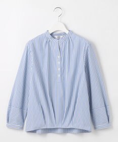 J.PRESS LADIES L 【洗える・接触冷感・UVケア】エステネージュストライプ コクーン ブラウス