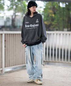 WEGO 【ユニセックス着用ITEM】グラフィックバルーンクロップドプルパーカー