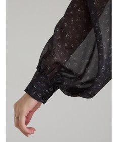 Te chichi フラワーシフォンフリルネックドレス