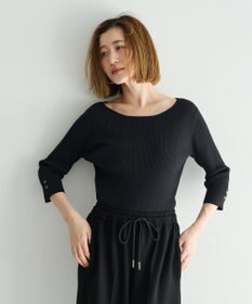 YECCA VECCA 袖釦7分袖リブニット