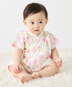 MIKI HOUSE HOT BISCUITS 【60-80cm】総柄 甚平オール