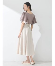 earth music&ecology パイピングフレアスリーブカットソー