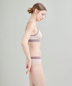 une nana cool 綿ベア天竺 カラーブロッキング ノンワイヤーブラジャー