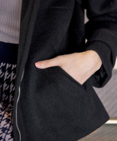 Tiaclasse ウールライクフーデットショートコート