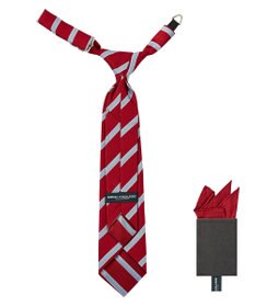 MIKI HOUSE HOT BISCUITS 【ミキハウス】 ストライプ柄ネクタイ(ポケットチーフ付)